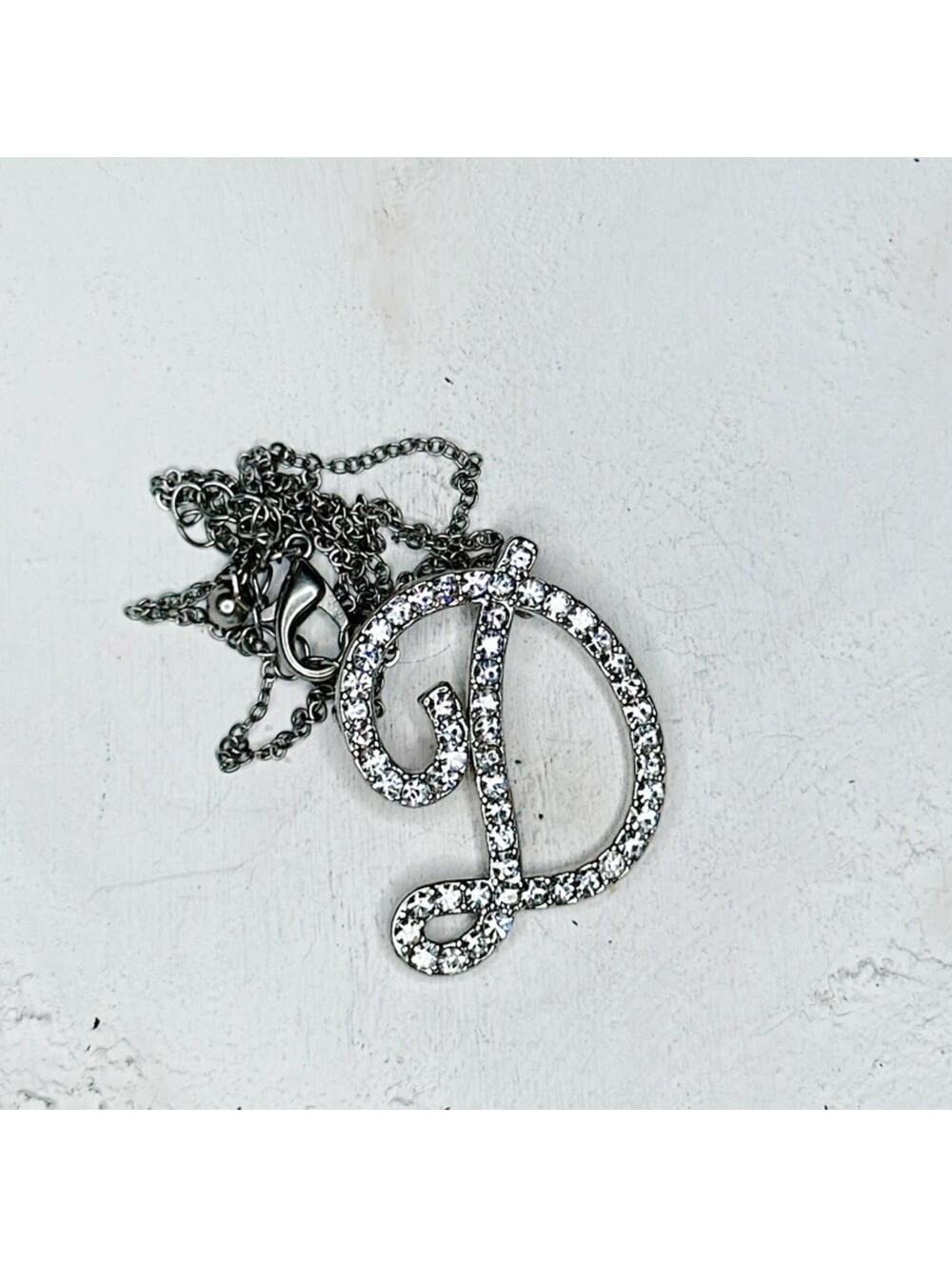 532u. D Monogram Initial Necklace